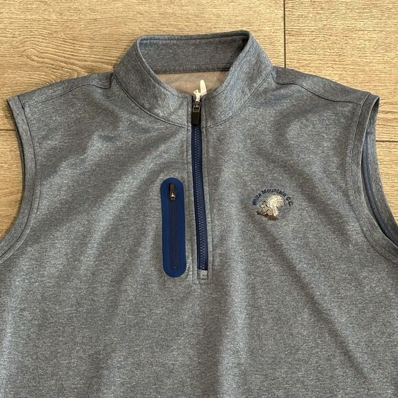 Johnnie O Golf Vest Mens XL Blue Performance Quarter Zip Preppy Casual Work - Picture 2 of 6